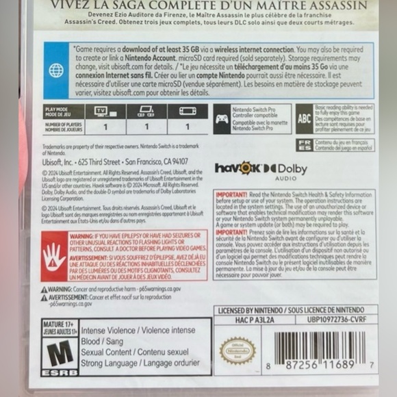 NEW FACTORY WRAP • Assassin’s Creed•The Ezio Collection for Nintendo Switch - Picture 6 of 6